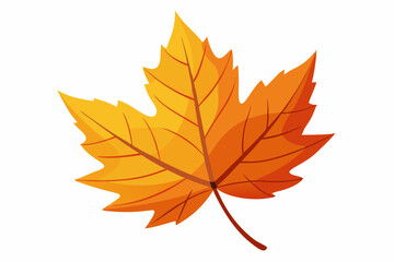 A single, vibrant autumn leaf stands out against a stark white background, highlighting its rich colors and intricate details, a true representation of autumn’s simplicity and beauty.
