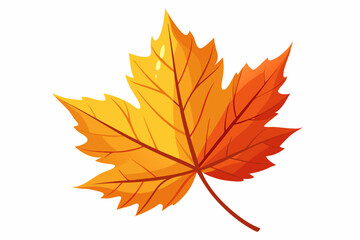 A single, vibrant autumn leaf stands out against a stark white background, highlighting its rich colors and intricate details, a true representation of autumn’s simplicity and beauty.
