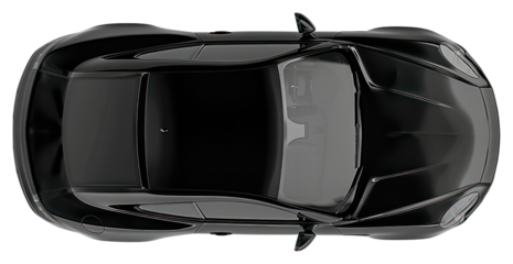PNG Sleek black sports car overhead