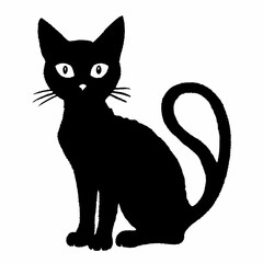 Fototapeta premium Halloween Cat Bundle Cut File, Cat Witch Svg, Clipart, Vector SVG 