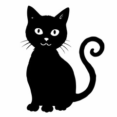 Fototapeta premium Halloween Cat Bundle Cut File, Cat Witch Svg, Clipart, Vector SVG 