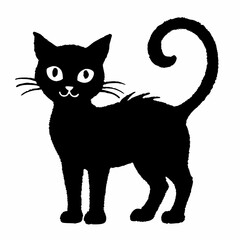 Obraz premium Halloween vector SVG Cut Files for Cricut, Cat Silhouette, Black Cat Svg, Spooky Svg