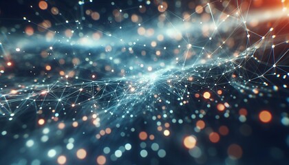 Obraz premium Abstract digital background of points and lines with glowing plexus