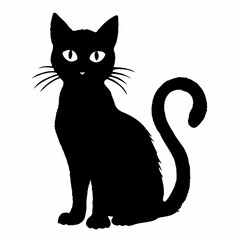 Fototapeta premium Halloween vector SVG Cut Files for Cricut, Cat Silhouette, Black Cat Svg, Spooky Svg
