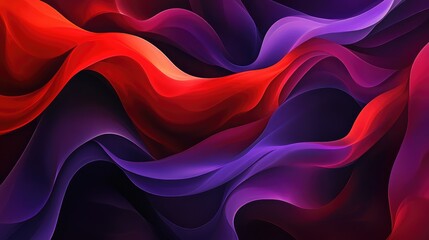 Obraz premium Dynamic abstract design with bold red and mysterious purple waves, forming a striking contrast.