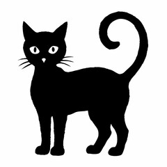 Obraz premium Halloween vector SVG Cut Files for Cricut, Cat Silhouette, Black Cat Svg, Spooky Svg