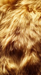 Naklejka premium Golden background. Macro of brown fur, natural and elegant texture