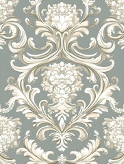 Fototapeta premium Imperial rococo pattern Vector ornament decor. Baroque background textures. Royal victorian trendy designs