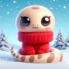 cute animated 3D snake