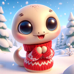 cute animated 3D snake