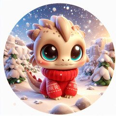 cute animated 3D  dragon