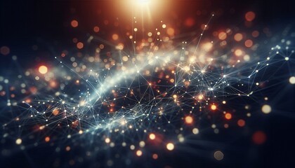 Abstract digital background of points and lines with glowing plexus