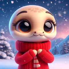 cute animated 3D snake