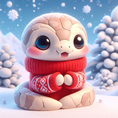 cute animated 3D snake