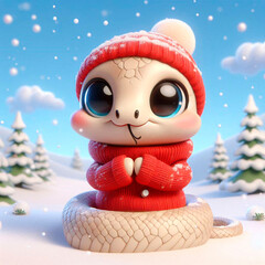 cute animated 3D snake