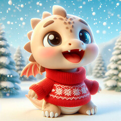 cute animated 3D  dragon