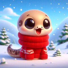 cute animated 3D snake