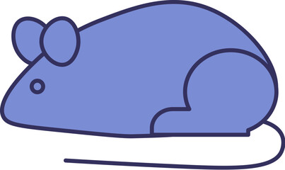 Soft foam mouse for kitten play. Cat toy in shape of rat. Element for design of pet store or vet clinic. Simple solid detail vector isolated on white background