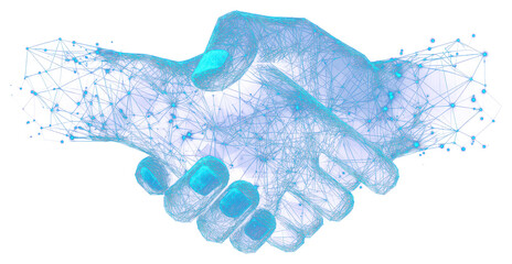 PNG Digital handshake network connection illustration