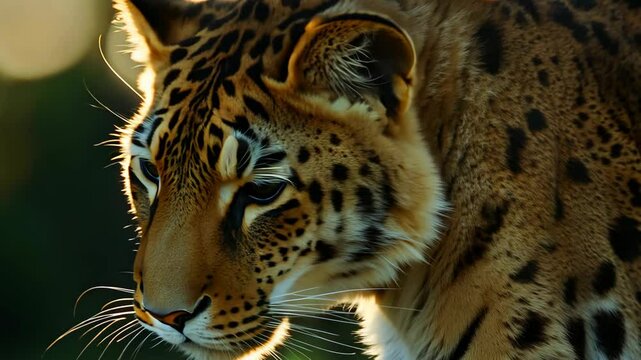 Leopard Fur Closeup with Distinctive Rosettes and Golden Hues