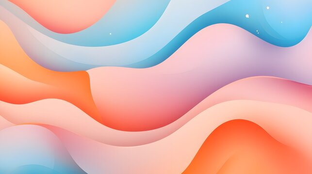 A playful abstract background featuring a mix of pink blue and orange colors with flowing shapes and soft gradients