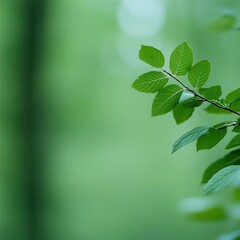 Obraz premium Gentle breeze rustling the leaves of a forest, mild weather, peaceful nature scene