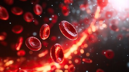 Dynamic visualization of red blood cells in motion, showcasing the intricate nature of human circulation and biological processes.