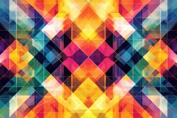 Obraz premium Abstract Geometric Pattern with Vibrant Colors created with Generative AI