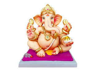 Photograph of Lord ganapati Idol, Happy Ganesh Chaturthi , Ganpati cutout on beautiful Background.