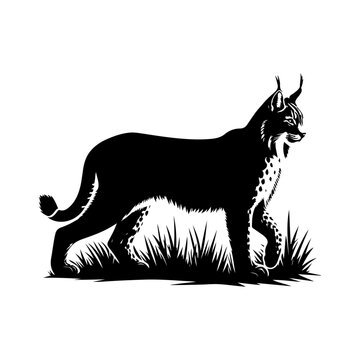 recommend clip art: Lynx silhouette, vector black color silhouette