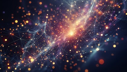 Obraz premium Abstract digital background of points and lines with glowing plexus