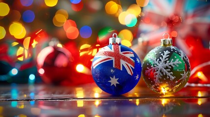 Obraz premium Australian Christmas Ornament with Festive Lights