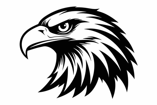 recommend clip art: Eagle head silhouette vector illustration, head stylized logo