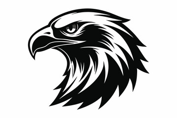 Eagle head silhouette vector illustration, head stylized logo