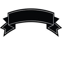 Banner ribbon set silhouette vector black shape