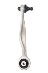 new suspension arm of a vehicle on a white background. New suspension lower control arm of a vehicle, isolated on white background