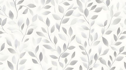Vector light grey leaves bursts seamless repeat pattern design background texture. Perfect for modern greeting cards, wallpaper, fabric, home decor, wrapping projects