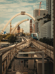 City downtown  bridge metro mover  miami 
