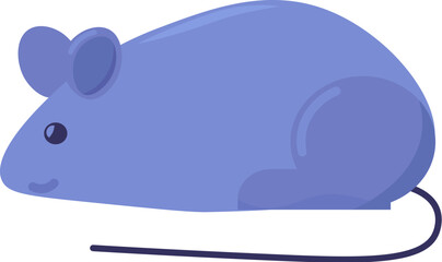 Soft foam mouse for kitten play. Cat toy in shape of rat. Element for design of pet store or vet clinic. Simple solid detail vector isolated on white background