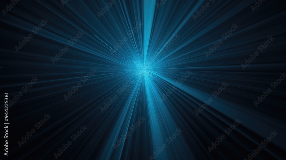 Aufkleber blue fantasy rays in a 3d cartoon rendering on a black background