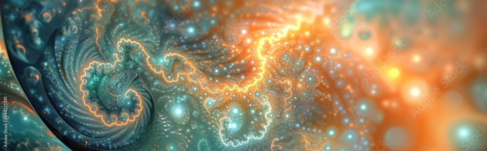 Aufkleber Fractal image of an abstract depiction of a river of developing stars in a 3D cartoon rendering