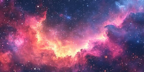Fototapeta premium Nebula artwork for print wallpaper interior design in 3D cartoon rendering