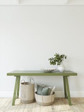 Interior mockup. 3d render.