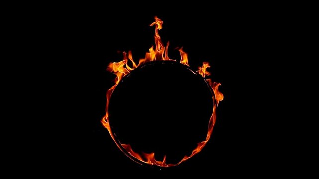 burning ring in black