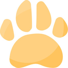 Large dog paw print. Keeping pets at home. Element for design of pet store or vet clinic. Simple solid detail vector isolated on white background