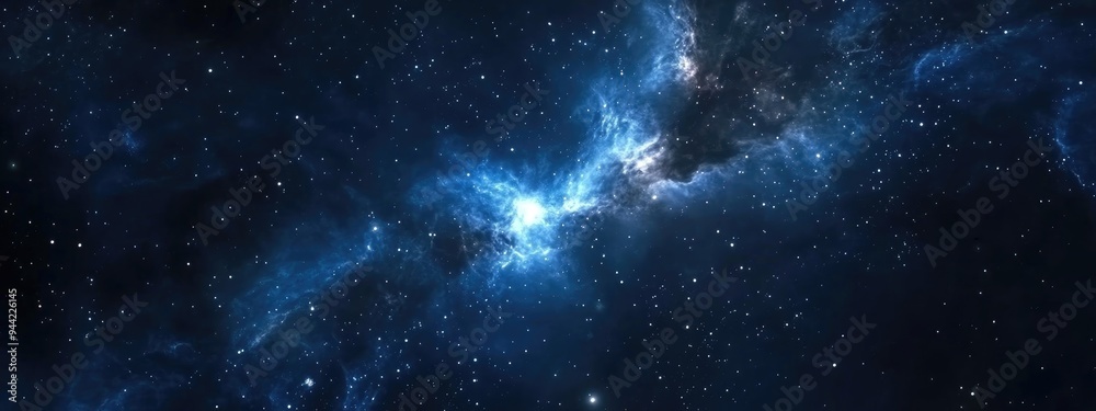 Aufkleber 3D cartoon rendering of a nebula and star field in deep space light years away from any planet