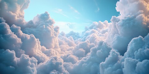 Composition of clouds in a 3D cartoon rendering ideal for projects related to the universe cosmos astronomy and science