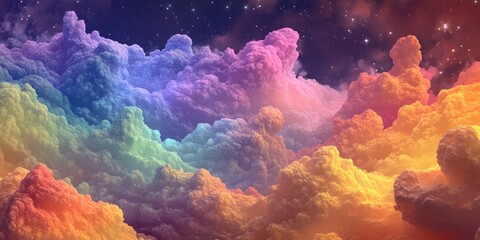 3D cartoon rendering featuring abstract fractal clouds ideal for projects related to the universe cosmos astronomy science and education