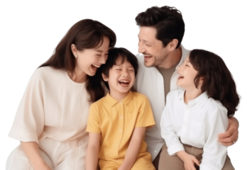 PNG  Happy family laughing together