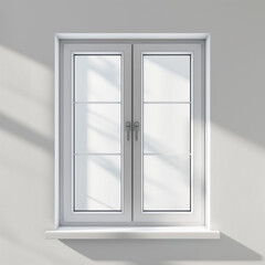 Obraz premium A window with two white handles and a white frame